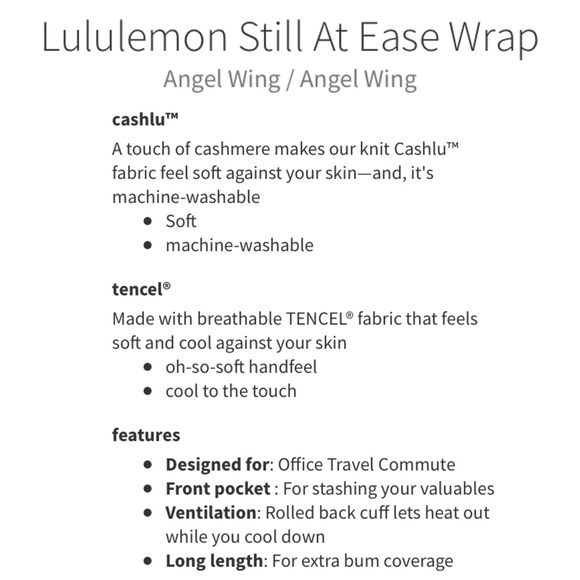 NWT $168 Lululemon Still At Ease Wrap Cardigan Sweater Angel Wing Size 10 - Picture 15 of 15